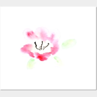 Flower, flowers, watercolor, art, plant, nature, garden, spring, summer, drawing Posters and Art